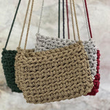 Mini bolso de cinta de raso tejido a mano en Barcelona de Maas Colors