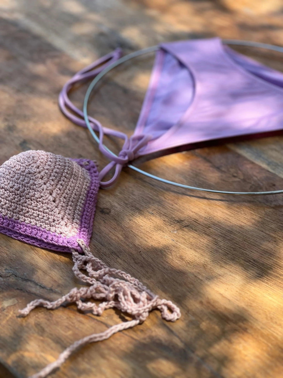 bikini de ganchillo hecho a mano con braguita de lycra de Maas Colors
