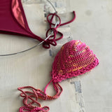 Bikini de ganchillo hecho a mano combinado con braguita de lycra de Maas Colors