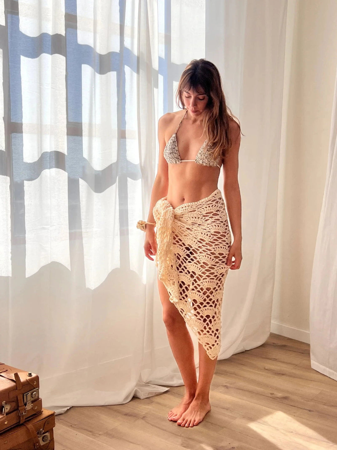 bikini de ganchillo hecho a mano con braguita de lycra de Maas Colors
