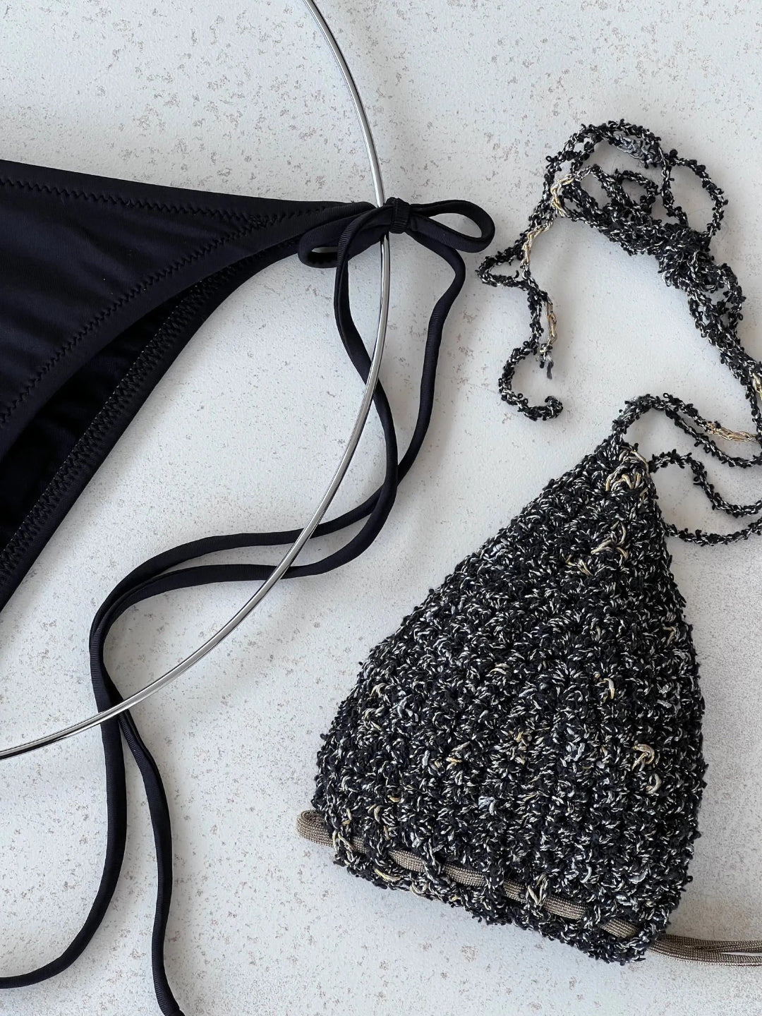 bikini de ganchillo hecho a mano con braguita de lycra de Maas Colors