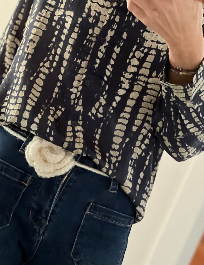 flor cruda de ganchillo hecha a mano en Barcelona de Maas Colors 