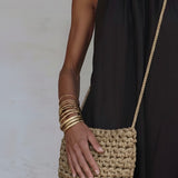 Mini bolso de cordón de raso tejido a mano en Barcelona de Maas Colors - Modelo. 