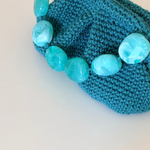 Bolso de mano  → Bolso artesanal de lino natural color jade -  Maas Colors