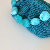 Bolso de mano  → Bolso artesanal de lino natural color jade -  Maas Colors