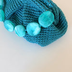 Bolso de mano  → Bolso artesanal de lino natural color verde azulado -  Maas Colors