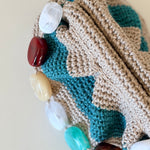 Bolso de mano  → Bolso artesanal de lino natural color VERDE AZULADO -  Maas Colors