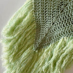 Chal artesanal de algodón orgánico color agua con flecos de mohair - Maas colors - Vista doblado  