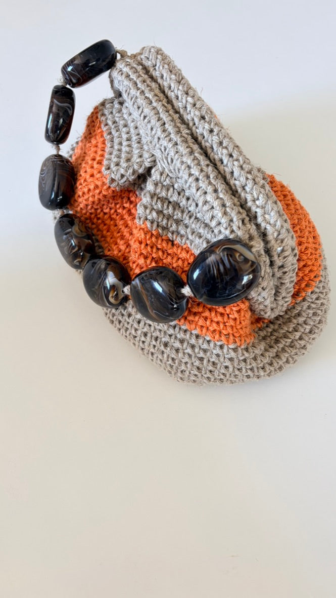 Bolso de mano  → Bolso artesanal de lino natural color caldera -  Maas Colors