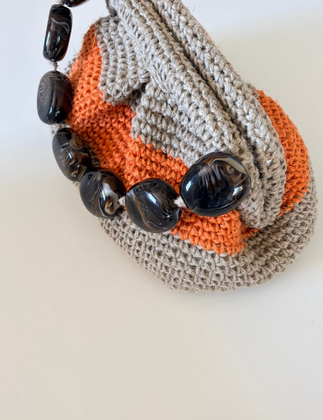 Bolso de mano  → Bolso artesanal de lino natural color caldera -  Maas Colors