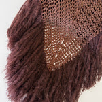 Chal artesanal de algodón orgánico color chocolate con flecos de mohair - Maas colors - Vista doblado  