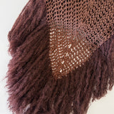 Chal artesanal de algodón orgánico color chocolate con flecos de mohair - Maas colors - Vista doblado  