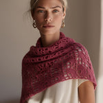 Chal modelo → Chal artesanal de algodón orgánico color malva -  Maas Colors