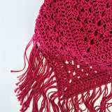 Chal de crochet color nude  de algodón orgánico tejido a mano en Barcelona de Maas Colors detalle 