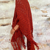 Chal de crochet de color caldera de lana vegana tejido a mano en Barcelona de Maas Colors