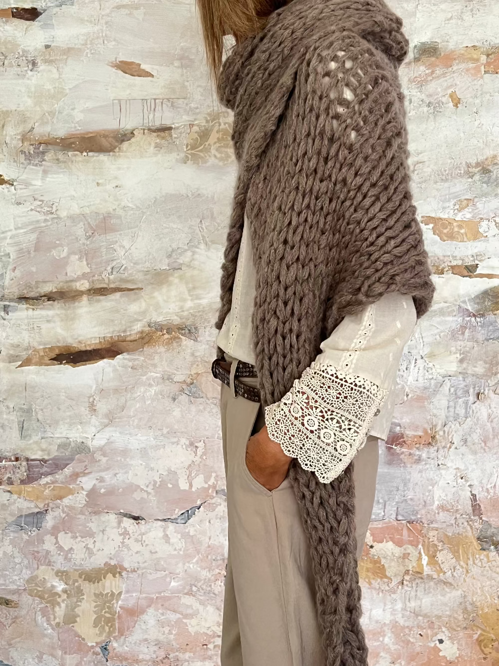 chales de mohair tejidos a mano en Barcelona de Maas Colors